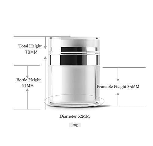Furnido Refillable Airless Pump Jars - 1 oz Empty Acrylic Cosmetic Containers for Thick Moisturizer & Skincare Cream, 2 Pack, White - görsel 5