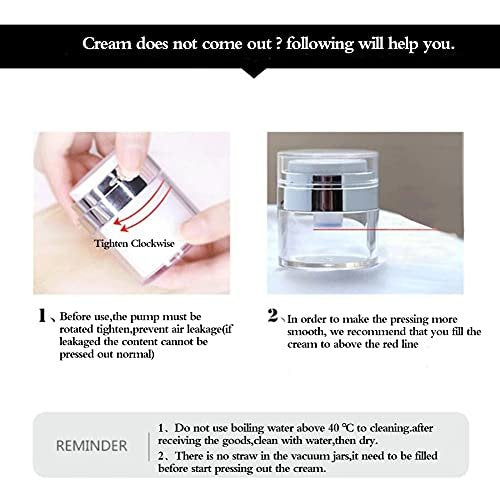 Furnido Refillable Airless Pump Jars - 1 oz Empty Acrylic Cosmetic Containers for Thick Moisturizer & Skincare Cream, 2 Pack, White - görsel 10
