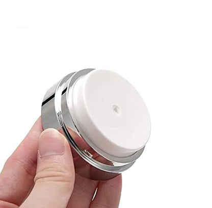 Furnido Refillable Airless Pump Jars - 1 oz Empty Acrylic Cosmetic Containers for Thick Moisturizer & Skincare Cream, 2 Pack, White
