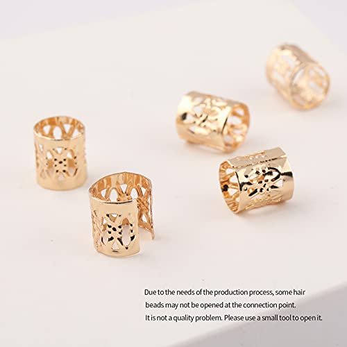 FRDTLUTHW 18-Piece Gold Loc Hair Jewelry Set - Metal Hair Clips & Dreadlock Beads for Women (Multiple Styles) - görsel 8