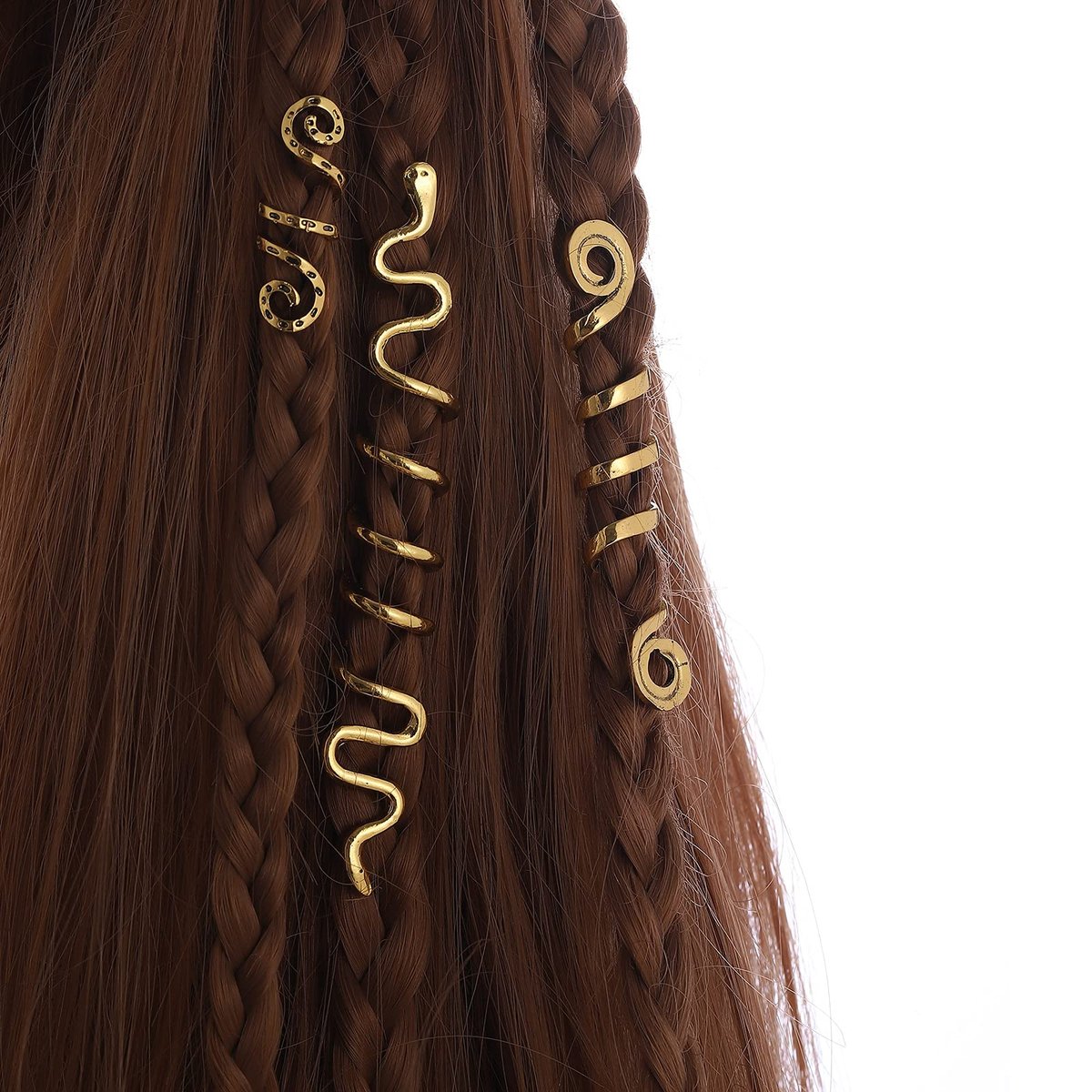 FRDTLUTHW 18-Piece Gold Loc Hair Jewelry Set - Metal Hair Clips & Dreadlock Beads for Women (Multiple Styles) - görsel 9