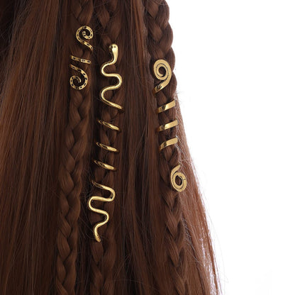 FRDTLUTHW 18-Piece Gold Loc Hair Jewelry Set - Metal Hair Clips & Dreadlock Beads for Women (Multiple Styles)