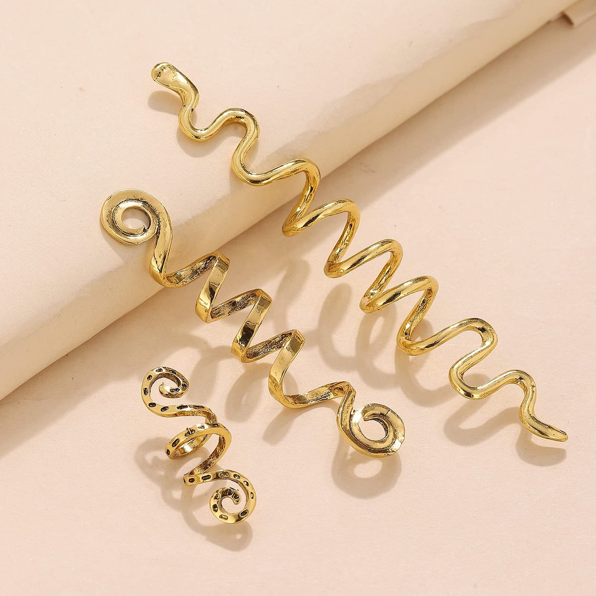 FRDTLUTHW 18-Piece Gold Loc Hair Jewelry Set - Metal Hair Clips & Dreadlock Beads for Women (Multiple Styles) - görsel 5