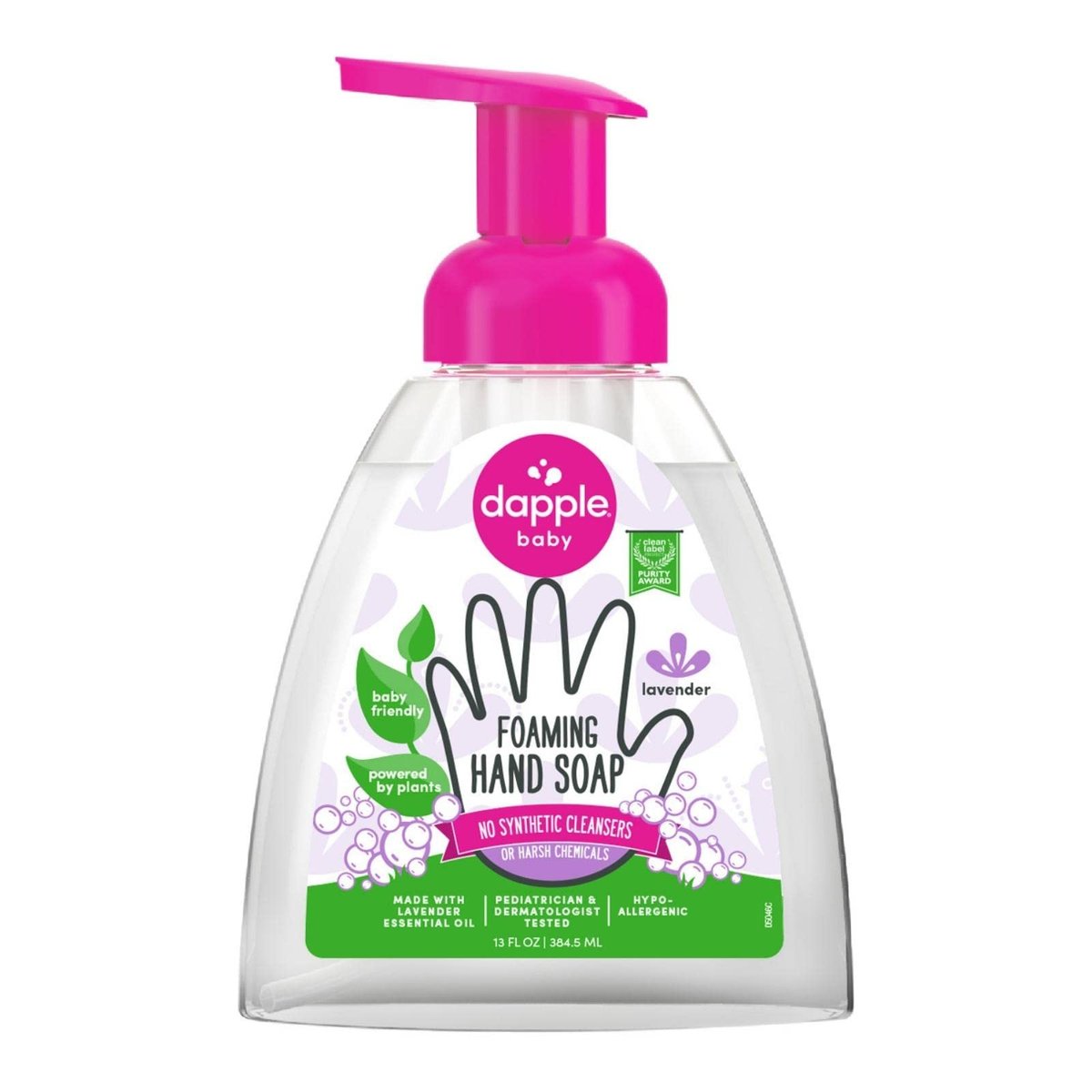 Dapple Foaming Hand Soap, Gentle Hand Wash Baby Soap, Hypoallergenic for Sensitive Skin, Powered by Plants, Lavender, 13 Fl Oz - görsel 1