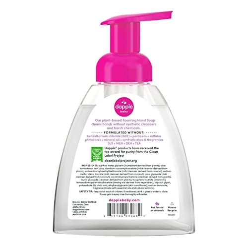 Dapple Foaming Hand Soap, Gentle Hand Wash Baby Soap, Hypoallergenic for Sensitive Skin, Powered by Plants, Lavender, 13 Fl Oz - görsel 4