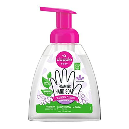 Dapple Foaming Hand Soap, Gentle Hand Wash Baby Soap, Hypoallergenic for Sensitive Skin, Powered by Plants, Lavender, 13 Fl Oz