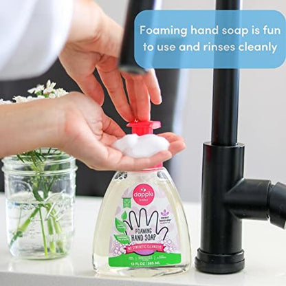 Dapple Foaming Hand Soap, Gentle Hand Wash Baby Soap, Hypoallergenic for Sensitive Skin, Powered by Plants, Lavender, 13 Fl Oz