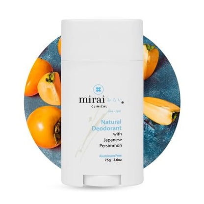 Mirai Clinical All Natural Deodorant - Japanese Persimmon Extract, Unscented, Aluminum-Free for Women and Men - 75g Avelisse