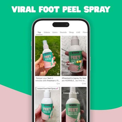 Freeman Flirty Feet Instant Foot Peeling Spray – Exfoliating Foot Mask for Smooth, Moisturized Heels – Vegan & Cruelty-Free – 4 fl oz