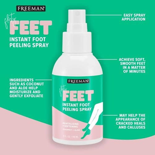 Freeman Flirty Feet Instant Foot Peeling Spray – Exfoliating Foot Mask for Smooth, Moisturized Heels – Vegan & Cruelty-Free – 4 fl oz - görsel 6