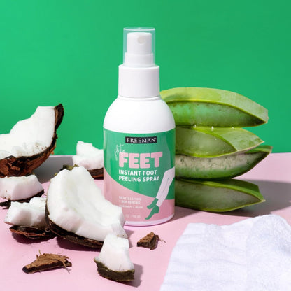 Freeman Flirty Feet Instant Foot Peeling Spray – Exfoliating Foot Mask for Smooth, Moisturized Heels – Vegan & Cruelty-Free – 4 fl oz