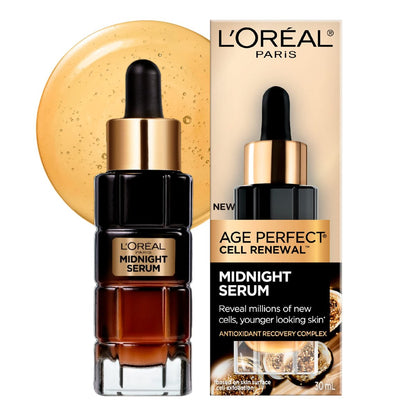 L'Oreal Paris Age Perfect Midnight Serum - 1 oz Night Moisturizer for Mature Skin Avelisse