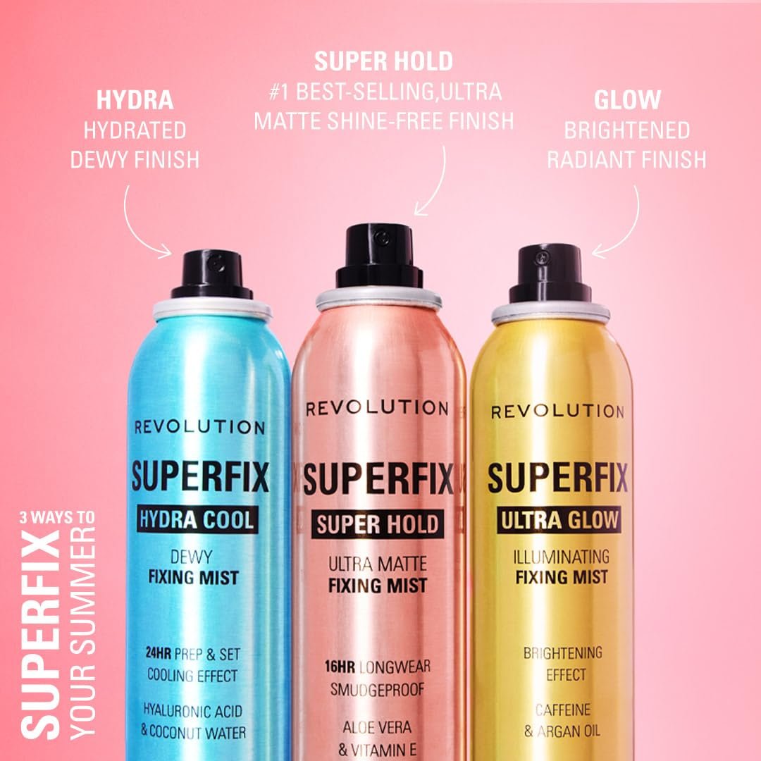 Revolution Beauty London Superfix Misting Makeup Setting Spray - Ultra Matte & Shine-Free Finish, Long-Lasting Wear, Infused with Vitamin E, 5 fl oz - görsel 8