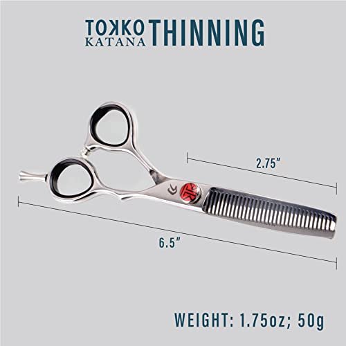 Katana Classic Professional 6.5" Shear Set by Tokko Shears – Premium 440C Japanese Steel Hair Cutting & Thinning Scissors for Barbers and Salon Professionals Avelisse