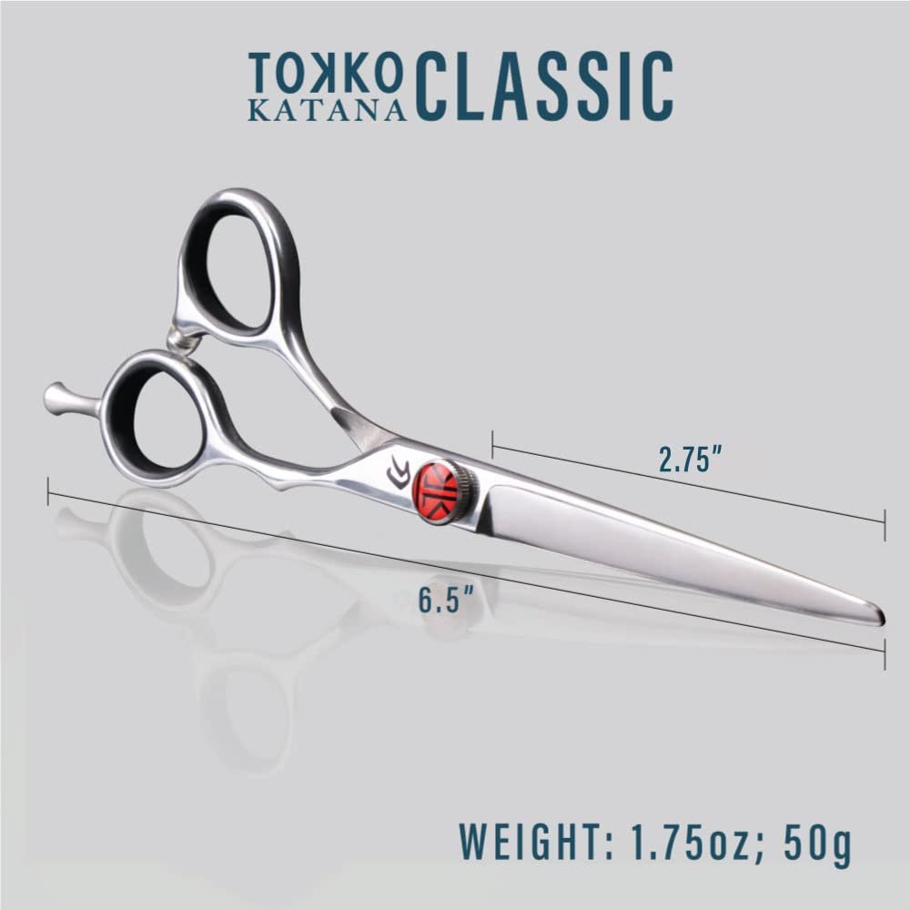 Katana Classic Professional 6.5" Shear Set by Tokko Shears – Premium 440C Japanese Steel Hair Cutting & Thinning Scissors for Barbers and Salon Professionals Avelisse