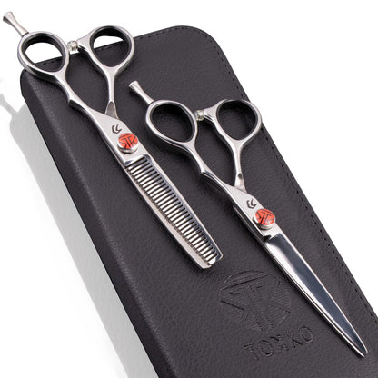 Katana Classic Professional 6.5" Shear Set by Tokko Shears – Premium 440C Japanese Steel Hair Cutting & Thinning Scissors for Barbers and Salon Professionals Avelisse