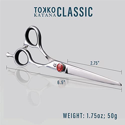 Katana Classic Professional 6.5" Shear Set by Tokko Shears – Premium 440C Japanese Steel Hair Cutting & Thinning Scissors for Barbers and Salon Professionals Avelisse
