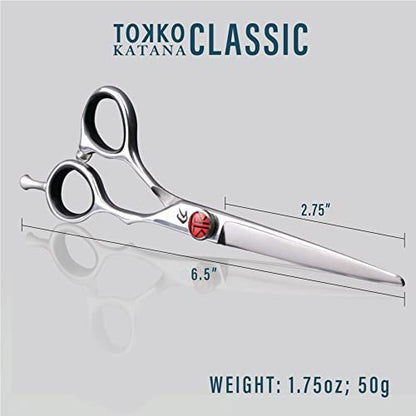 Katana Classic Professional 6.5" Shear Set by Tokko Shears – Premium 440C Japanese Steel Hair Cutting & Thinning Scissors for Barbers and Salon Professionals Avelisse