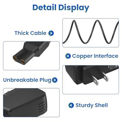 15V Charger Cord Compatible with Philips Norelco HQ8505, 3000, 5000, 6000, 7000, 9000 Series Shavers & Trimmers