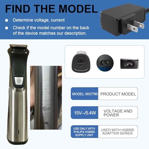 15V Charger Cord Compatible with Philips Norelco HQ8505, 3000, 5000, 6000, 7000, 9000 Series Shavers & Trimmers - görsel 4