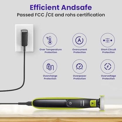 4.3V Charger for Philips Norelco OneBlade Old Model - Replacement Power Cord for QP2520, QP2521, QP2522, QP2515, MG5700, MG3740, MG3720, QG3330