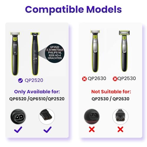 4.3V Charger for Philips Norelco OneBlade Old Model - Replacement Power Cord for QP2520, QP2521, QP2522, QP2515, MG5700, MG3740, MG3720, QG3330 - görsel 6