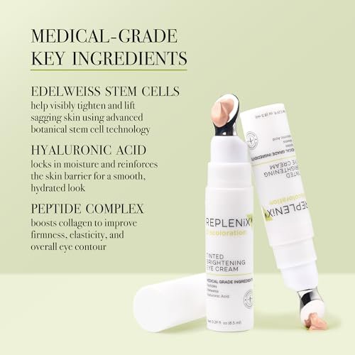 Replenix Anti-Aging Tinted Brightening Eye Cream – Medical Grade Hyaluronic Acid, Helps Blur Dark Circles, Fine Lines & Hyperpigmentation, 0.29 Fl Oz Avelisse
