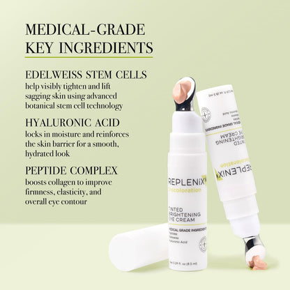 Replenix Anti-Aging Tinted Brightening Eye Cream – Medical Grade Hyaluronic Acid, Helps Blur Dark Circles, Fine Lines & Hyperpigmentation, 0.29 Fl Oz Avelisse