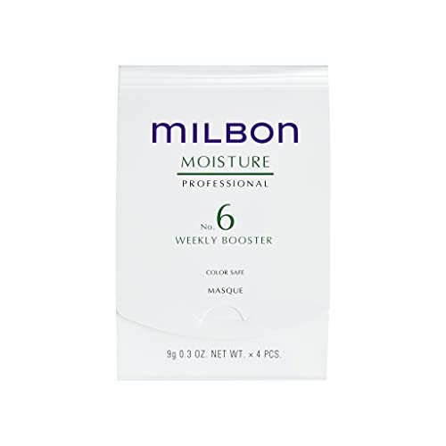 Milbon Moisture No.6 Weekly Booster - Intensive Hair Mask Treatment (Pack of 4, 0.25 Fl Oz Each) Avelisse