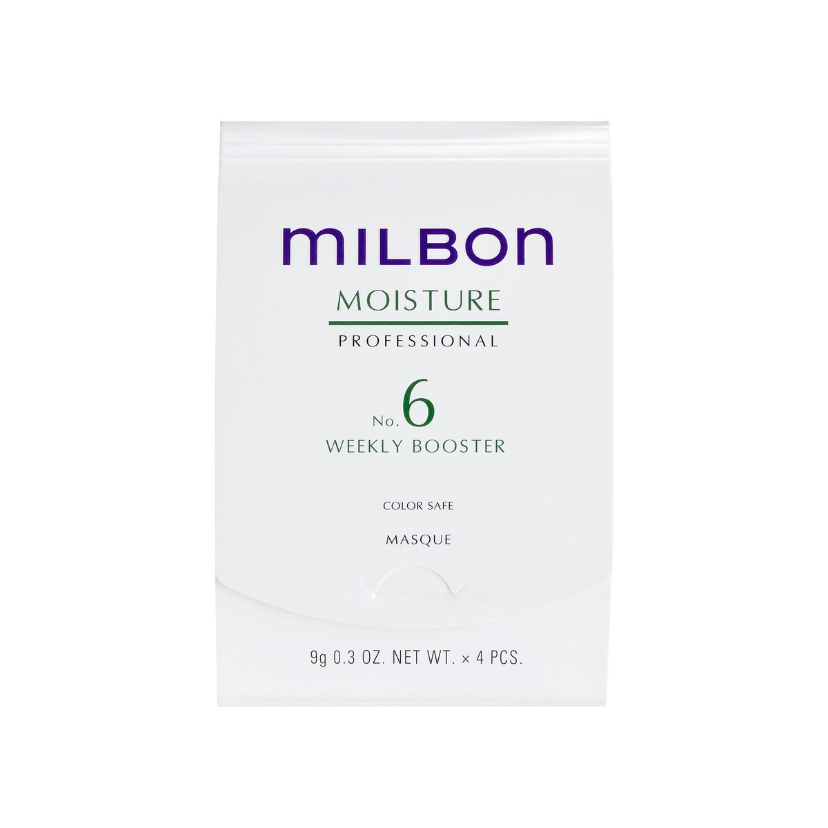 Milbon Moisture No.6 Weekly Booster - Intensive Hair Mask Treatment (Pack of 4, 0.25 Fl Oz Each) Avelisse