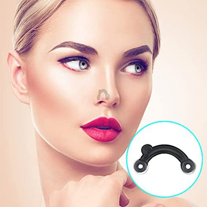 Spnico 6 Pairs Nose Up Lifting Shaping Clip Beauty Tool - Invisible Nose Shaper Inserts for Women Men, Black