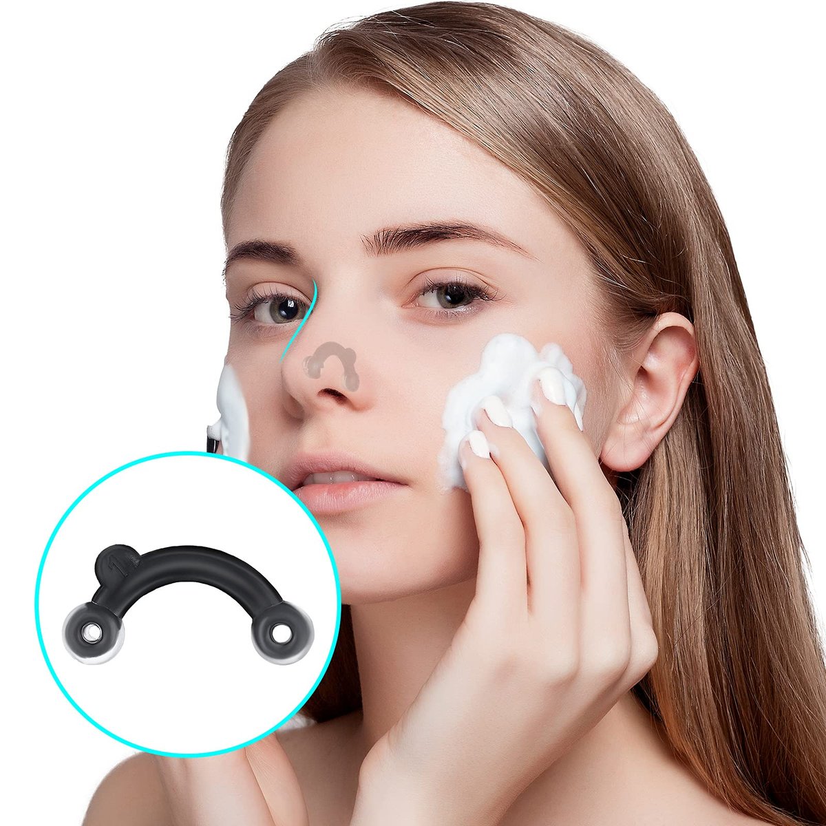 Spnico 6 Pairs Nose Up Lifting Shaping Clip Beauty Tool - Invisible Nose Shaper Inserts for Women Men, Black - görsel 11
