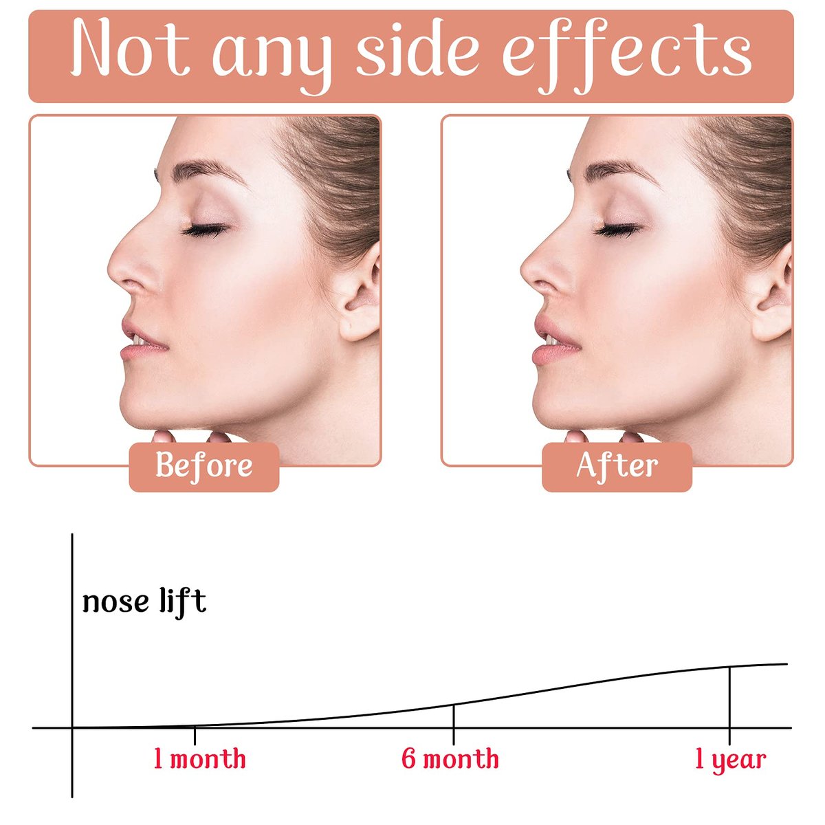 Spnico 6 Pairs Nose Up Lifting Shaping Clip Beauty Tool - Invisible Nose Shaper Inserts for Women Men, Black - görsel 5
