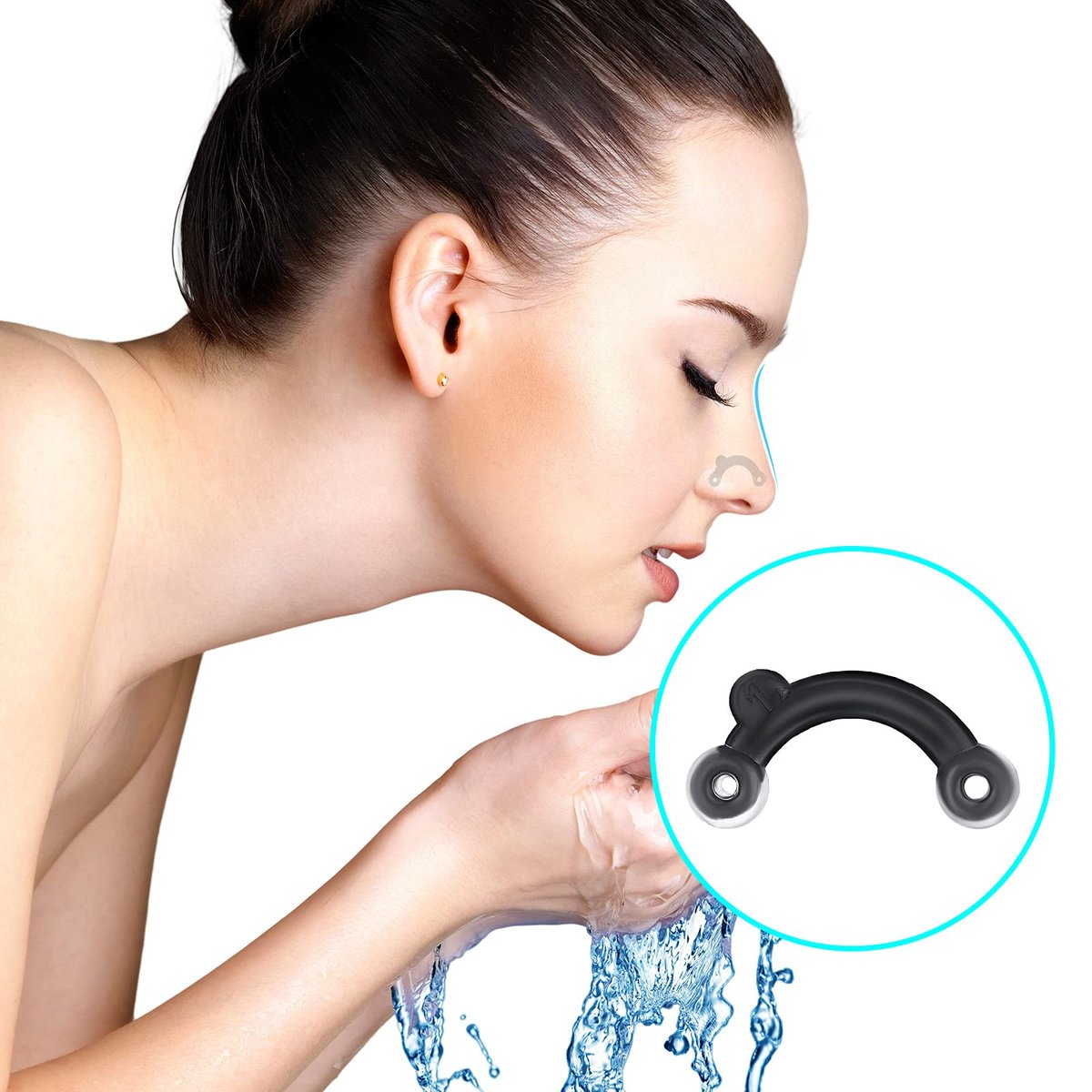 Spnico 6 Pairs Nose Up Lifting Shaping Clip Beauty Tool - Invisible Nose Shaper Inserts for Women Men, Black - görsel 7