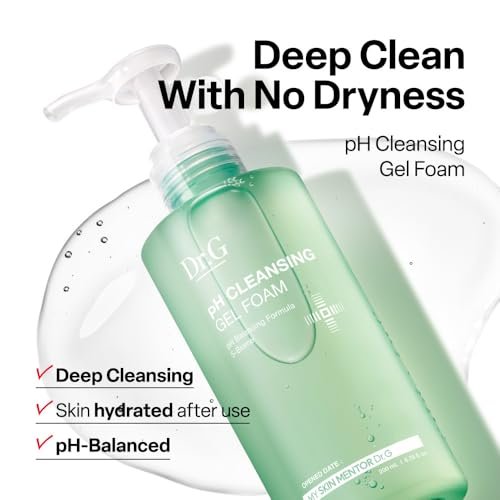 Dr.G pH Cleansing Gel Foam - Gentle Face Cleanser for All Skin Types, pH-Balanced, Hydrating, Deep Pore Cleansing, Korean Skincare, 6.76 fl oz Avelisse