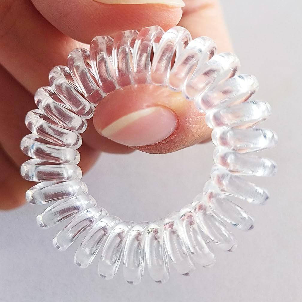 RN BEAUTY 27 Pieces Spiral Coil Hair Ties – Transparent, Traceless, No Crease Ponytail Holders for All Hair Types - görsel 9