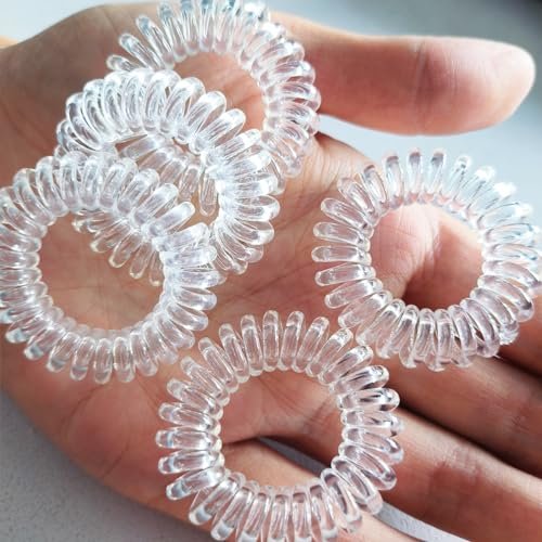 RN BEAUTY 27 Pieces Spiral Coil Hair Ties – Transparent, Traceless, No Crease Ponytail Holders for All Hair Types - görsel 6