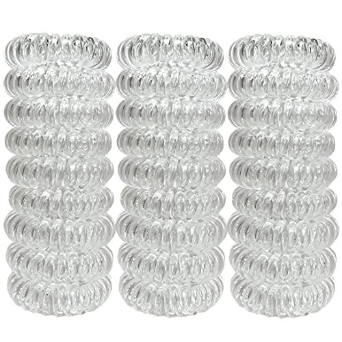 RN BEAUTY 27 Pieces Spiral Coil Hair Ties – Transparent, Traceless, No Crease Ponytail Holders for All Hair Types - görsel 2
