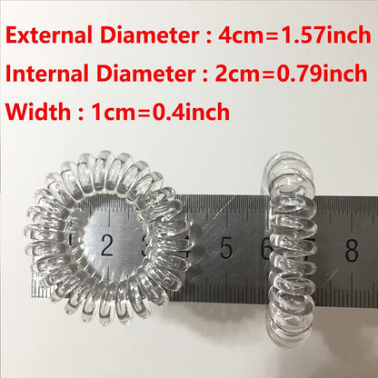 RN BEAUTY 27 Pieces Spiral Coil Hair Ties – Transparent, Traceless, No Crease Ponytail Holders for All Hair Types