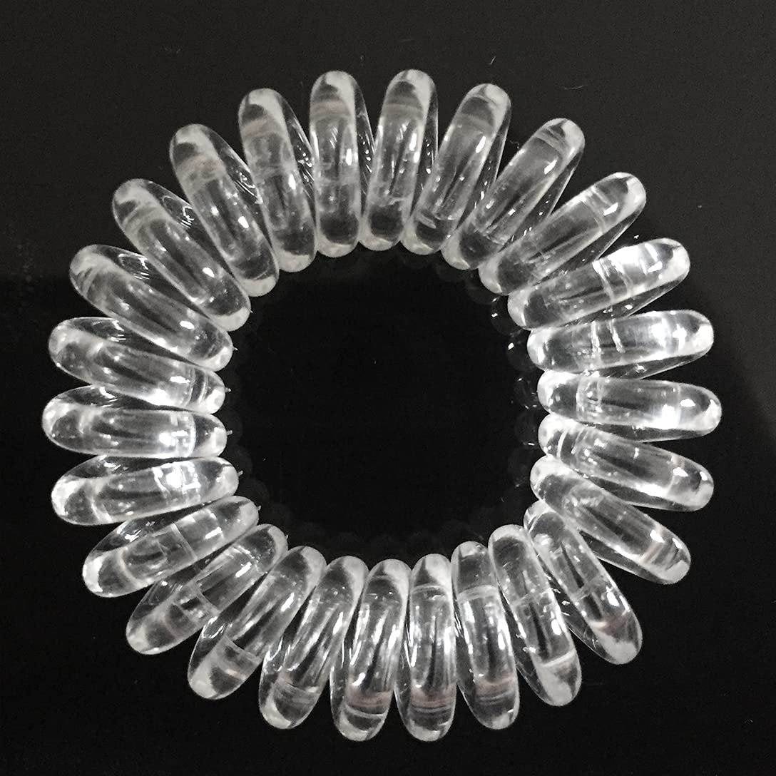 RN BEAUTY 27 Pieces Spiral Coil Hair Ties – Transparent, Traceless, No Crease Ponytail Holders for All Hair Types - görsel 3