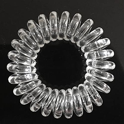 RN BEAUTY 27 Pieces Spiral Coil Hair Ties – Transparent, Traceless, No Crease Ponytail Holders for All Hair Types