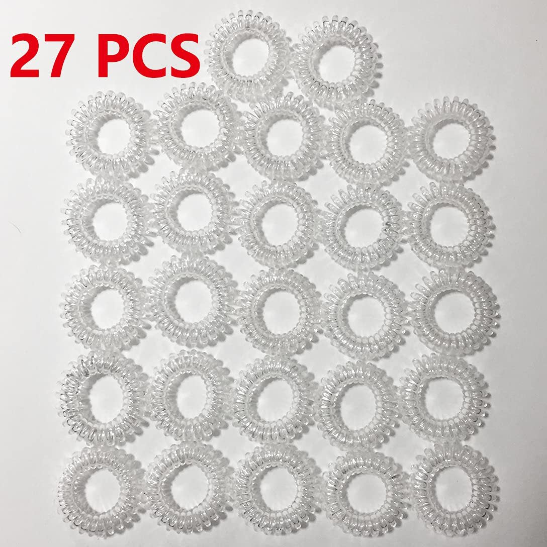 RN BEAUTY 27 Pieces Spiral Coil Hair Ties – Transparent, Traceless, No Crease Ponytail Holders for All Hair Types - görsel 17