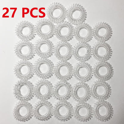 RN BEAUTY 27 Pieces Spiral Coil Hair Ties – Transparent, Traceless, No Crease Ponytail Holders for All Hair Types