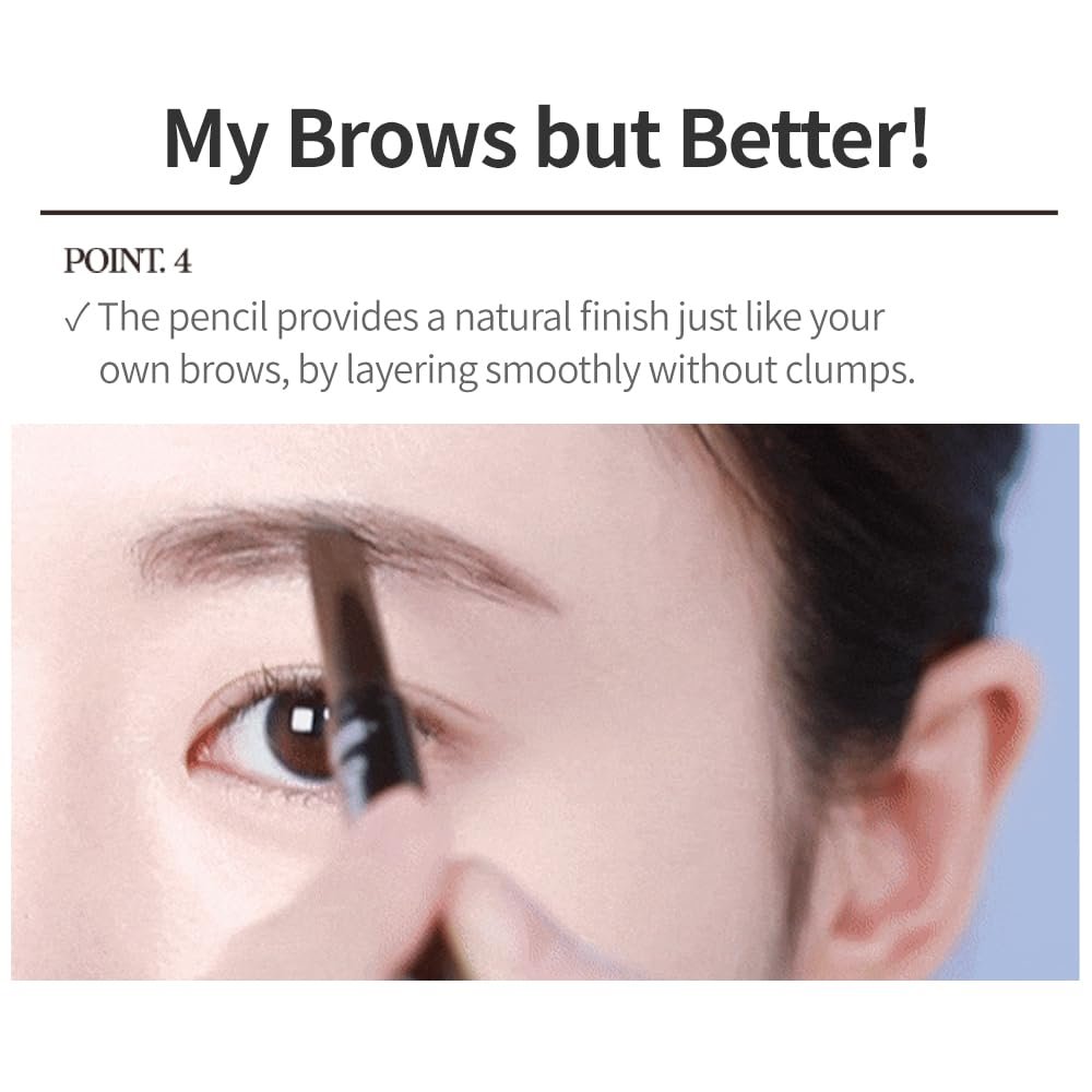 ETUDE Drawing Eye Brow #2 Grey Brown - Long Lasting Natural Eyebrow Pencil for Daily Look - görsel 9