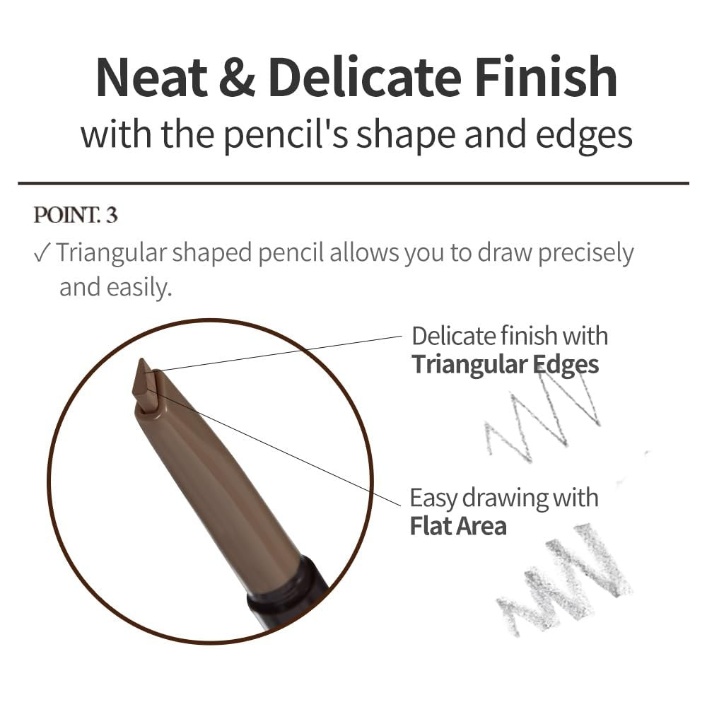 ETUDE Drawing Eye Brow #2 Grey Brown - Long Lasting Natural Eyebrow Pencil for Daily Look - görsel 7