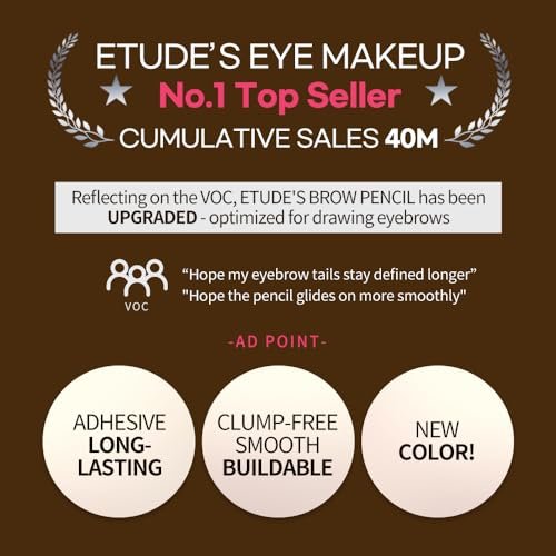 ETUDE Drawing Eye Brow #2 Grey Brown - Long Lasting Natural Eyebrow Pencil for Daily Look - görsel 4