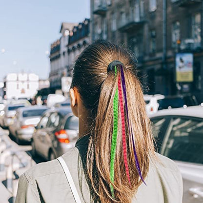 Xinnun 52 Pcs Colored Hair Feathers Extension Kit - 13 Colors Long Straight Synthetic Hair Feathers with Micro Ring Crochet Hook & Remover Plier for Women, Cosplay, Party Avelisse