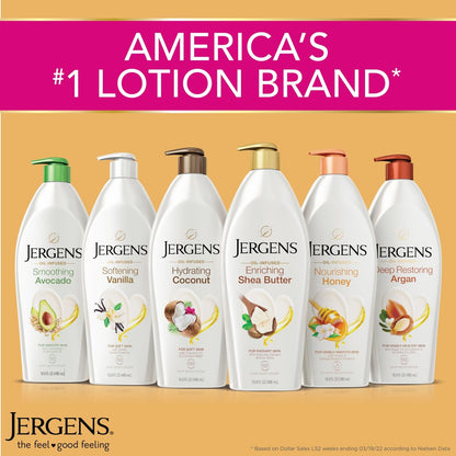 Jergens Shea Butter Hand and Body Lotion, Deep Conditioning Moisturizer, 3X More Radiant Skin, with Pure Shea Butter, Dermatologist Tested, 16.8 Oz, Pack of 3 Avelisse