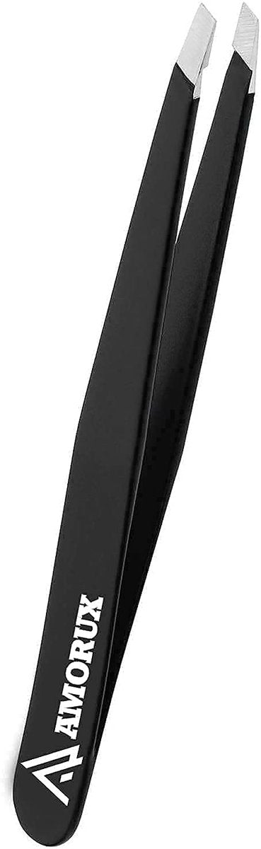 AMORUX Professional Stainless Steel Eyebrow Tweezers for Women - Precision Facial Hair Removal, Ingrown Hair & Splinter Tweezer, Black - görsel 11