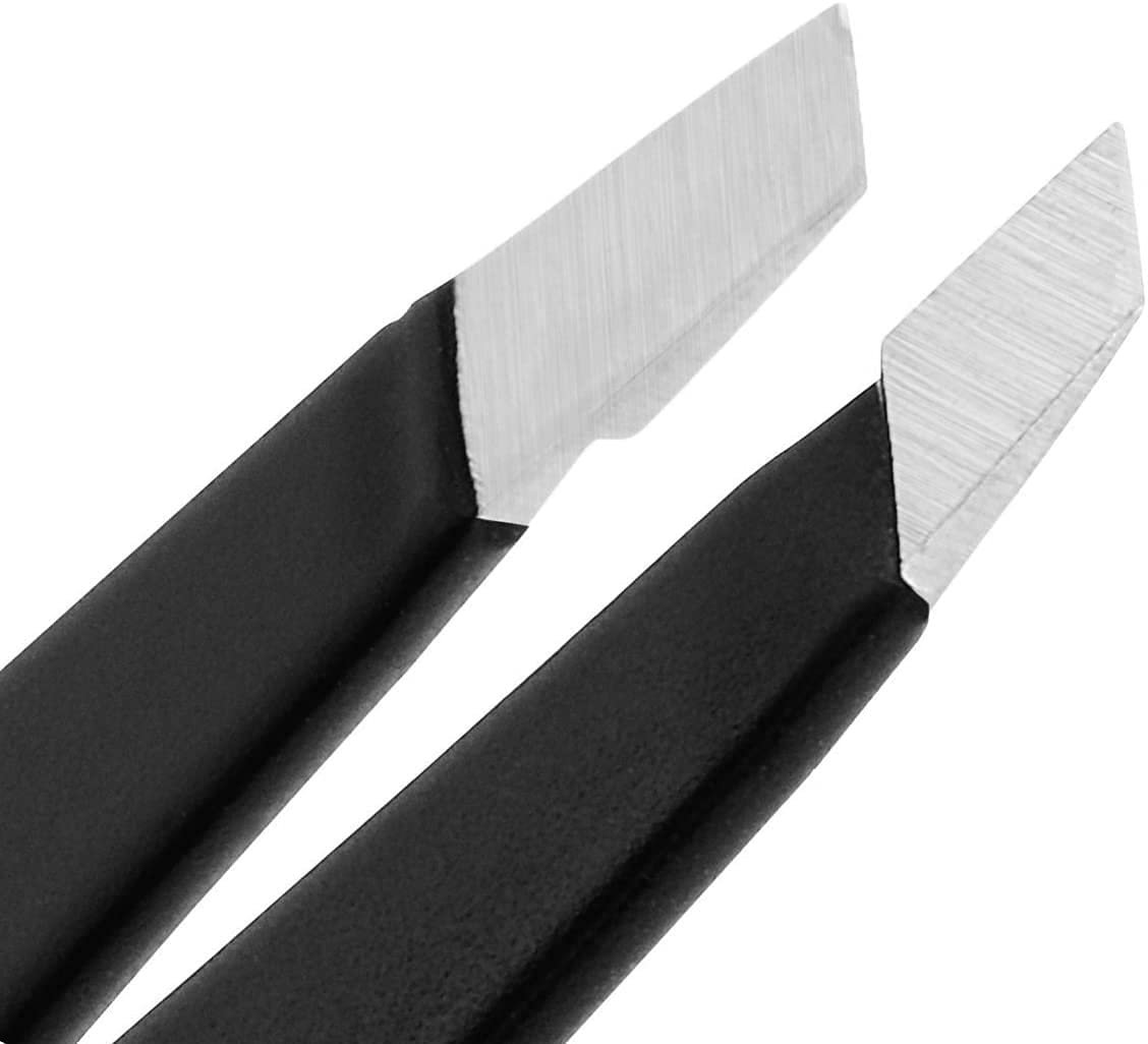 AMORUX Professional Stainless Steel Eyebrow Tweezers for Women - Precision Facial Hair Removal, Ingrown Hair & Splinter Tweezer, Black - görsel 5